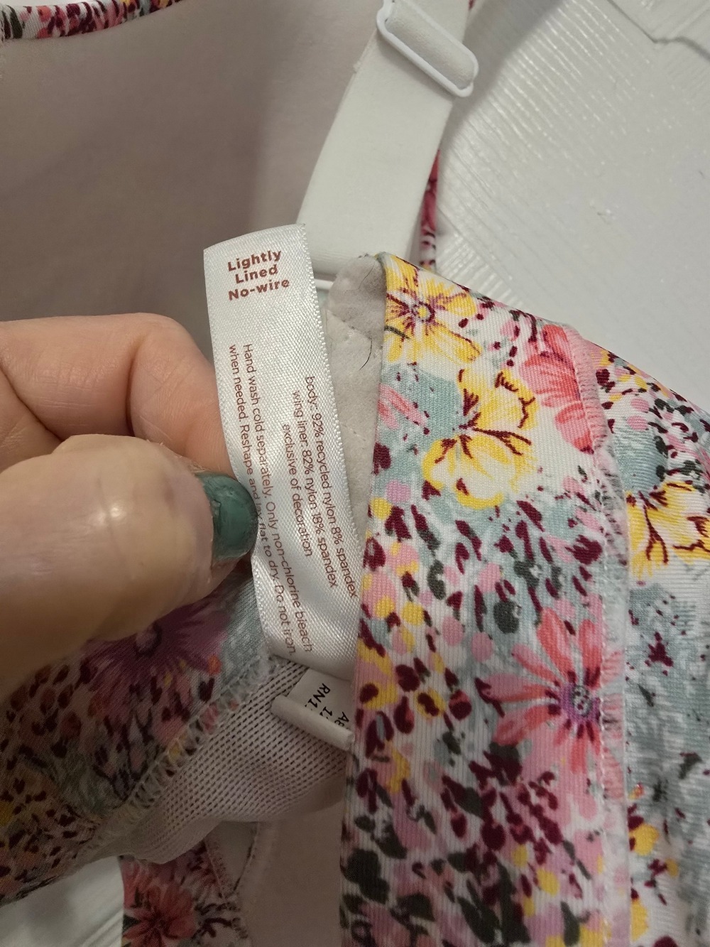 Cacique Floral Wireless Bra - Pink Yellow Multi - Picture 4 of 4